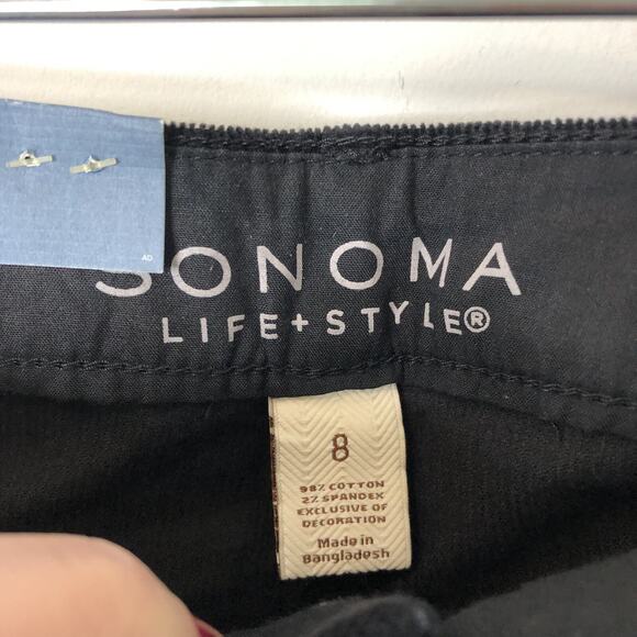 Sonoma NWT Women's Mid Rise Demi Bootcut Black Corduroy Pants Size 8 - Picture 6 of 10